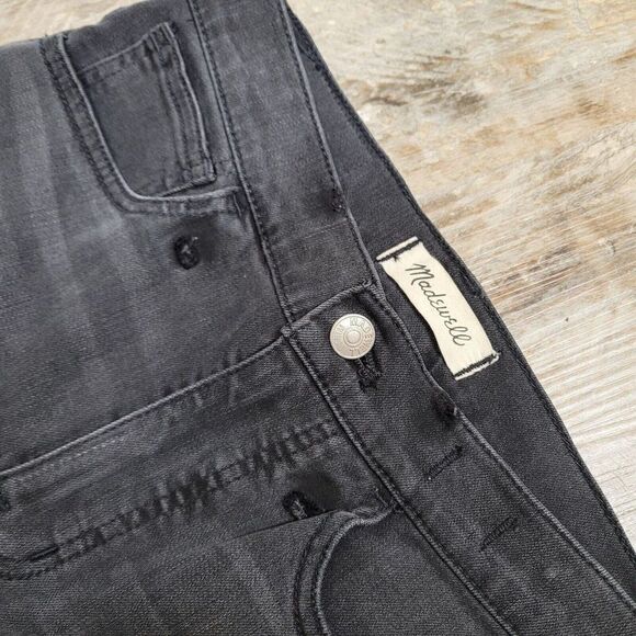 Madewell Roadtripper Jeans Size 25 Womens Black Skinny Mid Rise Charcoal Wash - Picture 13 of 16